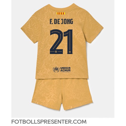 Barcelona Frenkie de Jong #21 Bortatröja Barn 2022-23 Kortärmad (+ korta byxor)